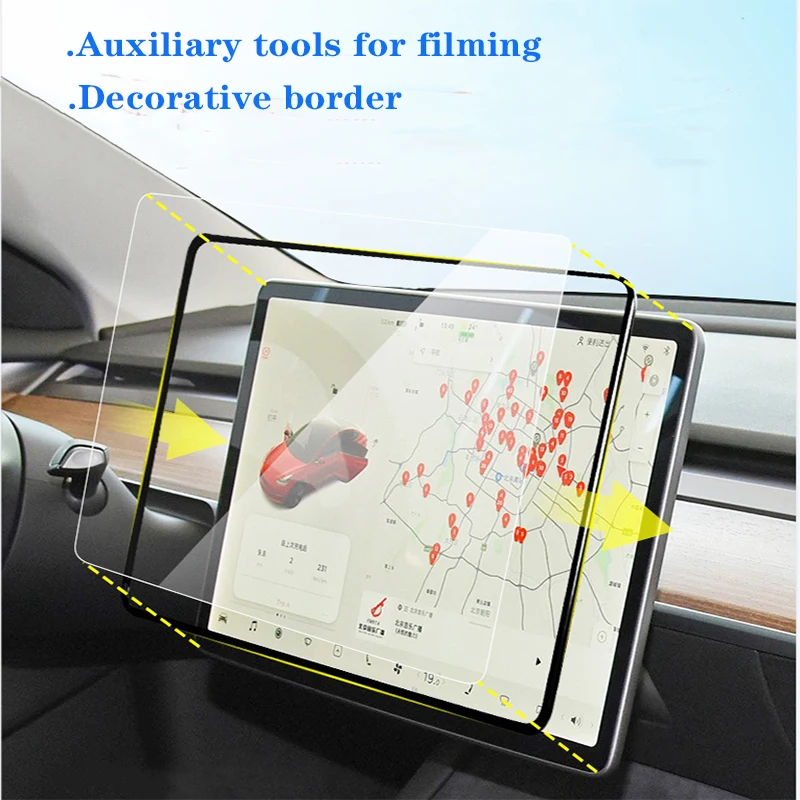 Tempered Glass for Tesla Model 3 Y Center Screen Navigation Protector Film Touchscreen Applicator Waterproof Modely Accessories