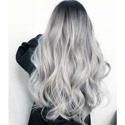 Synthetic Hair Extensions Gradual Colors Fashion Female Wigs Breathable Head Cover Hat 65cm Long Wavy Curly Ladies Wig for Women
