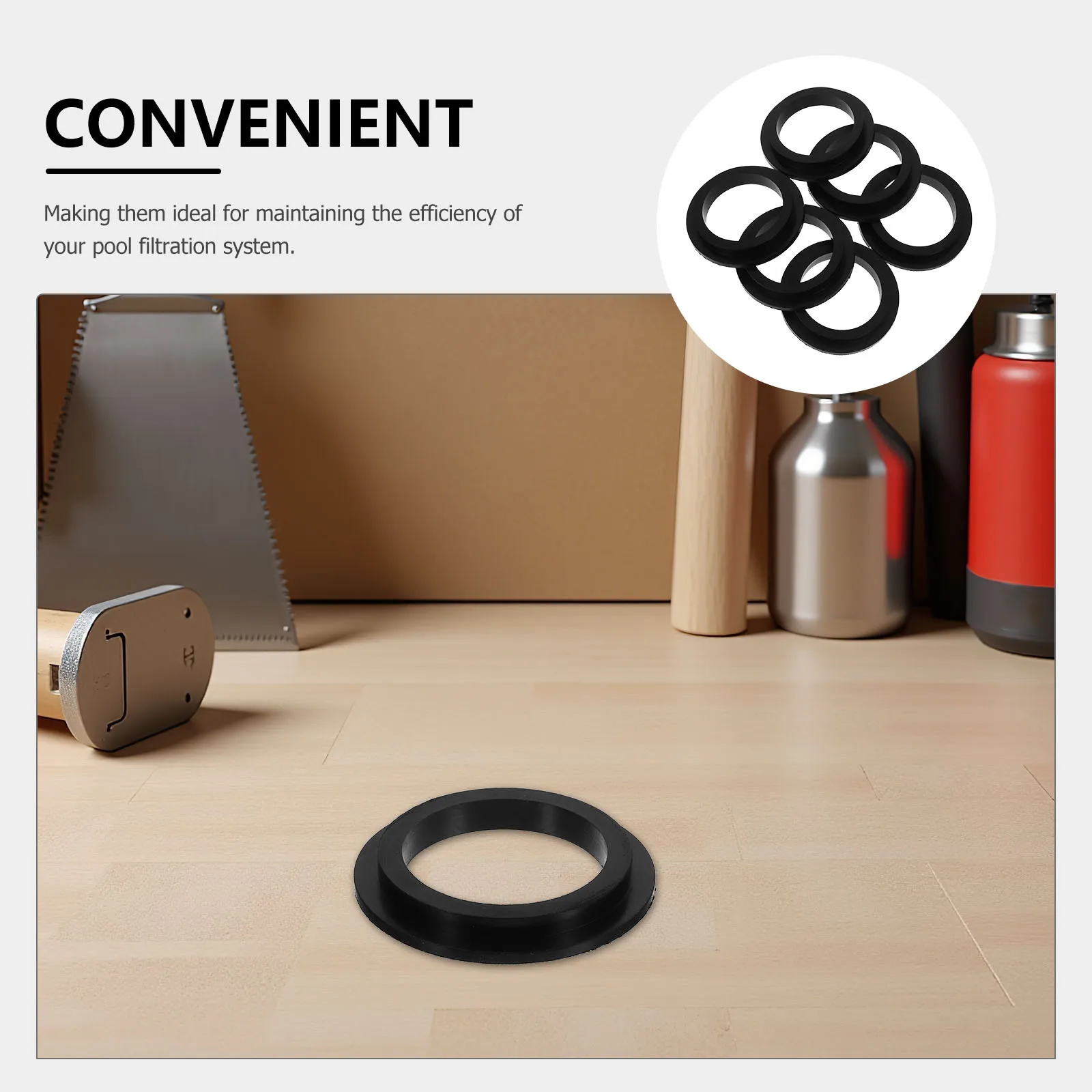 6Pcs Pool Filter Pump Gasket O Shape Sealing Ring Replacement Pool Pump Parts PVC Material Wear Resistant Easy Installation