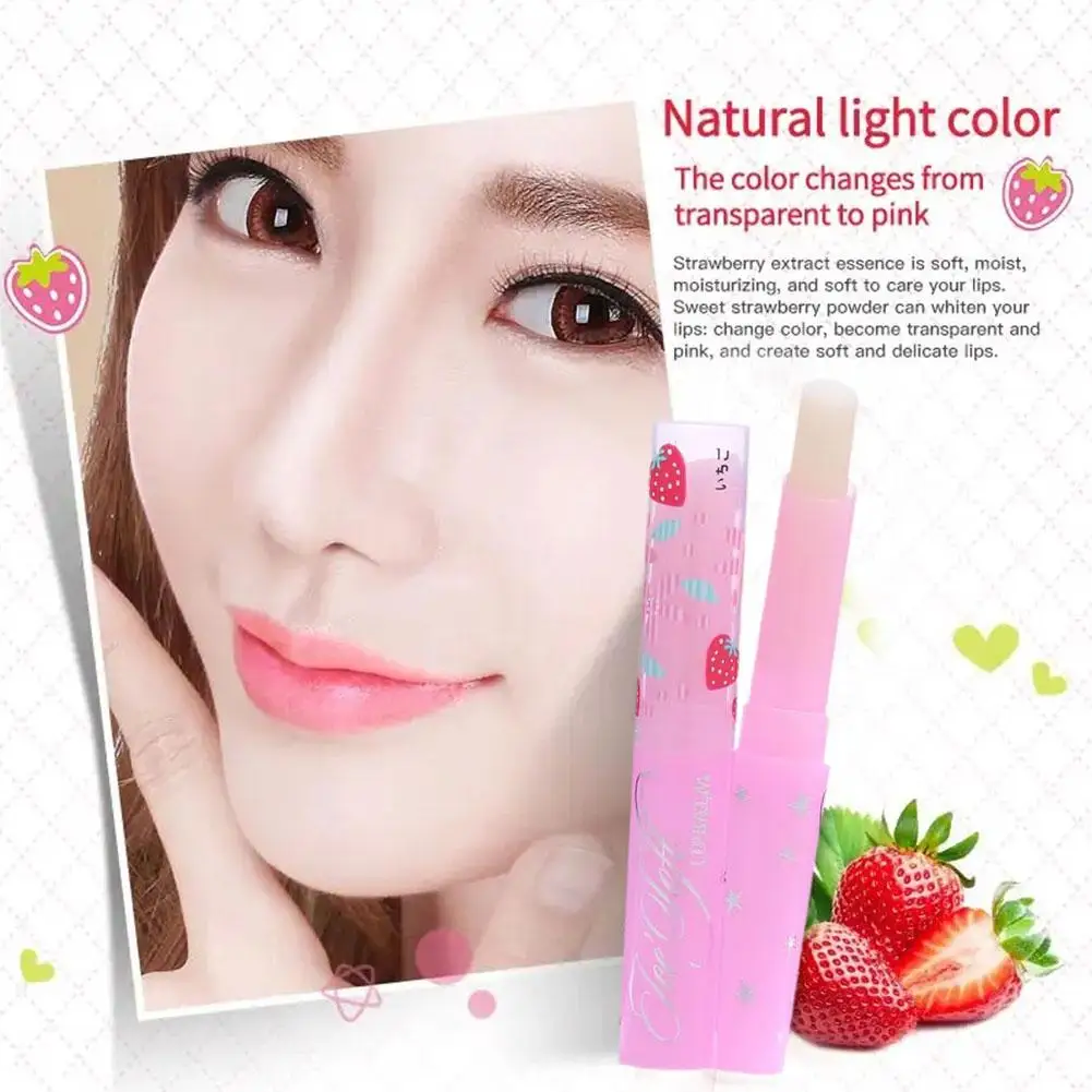 Strawberry Lip Balm Temperature Changing Color Moisturizer Nourishment Balm Long-Lasting The Lipstick Lips Protects L4X3