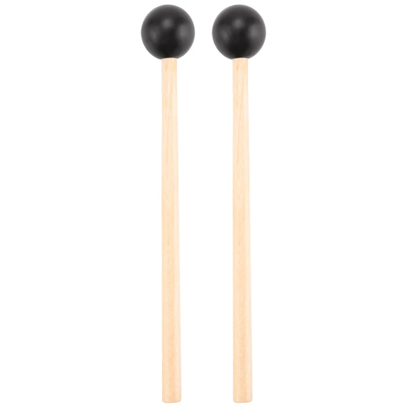 2Pcs Soft Rubber Head Sticks Wood Handle Bell Mallets For Glockenspiel Xylophone Bell Music Instruments Parts