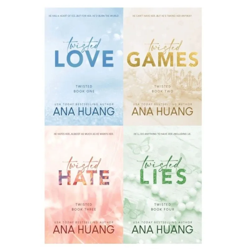 4 libros serie retorcida de Ana Huang libros amor/juegos/odédio/leyes libro de novela en inglés de bolsillo