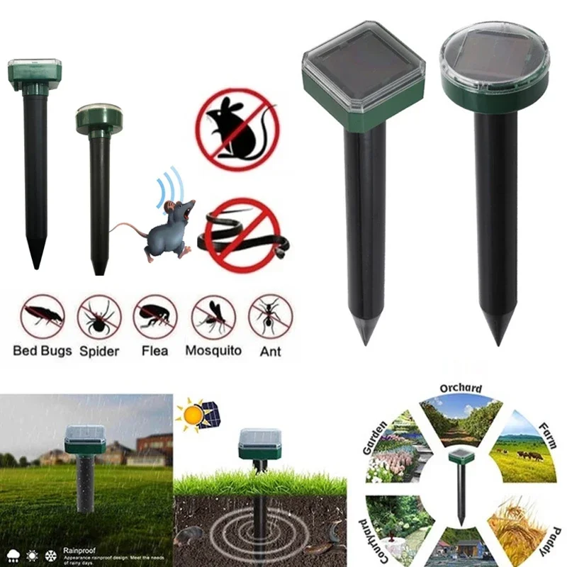 Outdoor Ultrasonic Repeller Mouse Mole Pest Rodent Repellent Solar Power Snake Mosquito Bird Ants Killer Garden Yard Trap Device