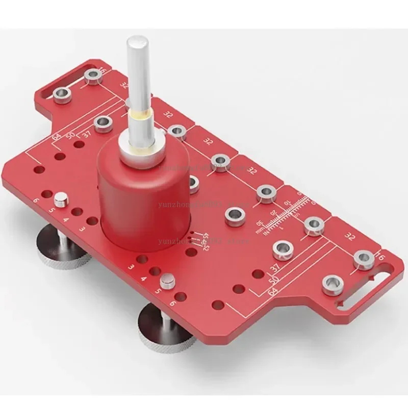 2-in-1 Woodworking Drilling Guide Jig, Cabinet Door Handle Locator, Hinge & Shelf Pin Hole Puncher for Furniture Making