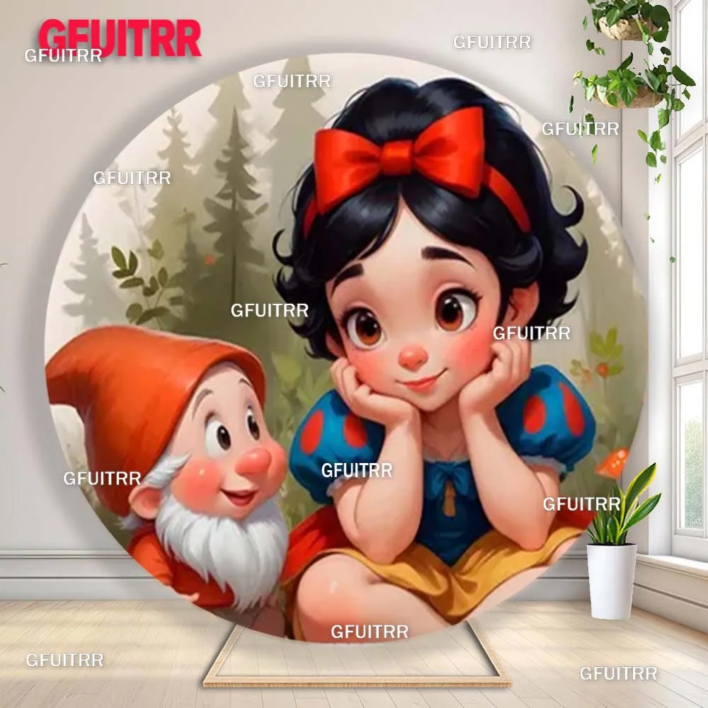 Snow White Princess Backdrop Baby Birthday Party Decoration Photo Photography Background Cylinder Cover Baby Shower Booth