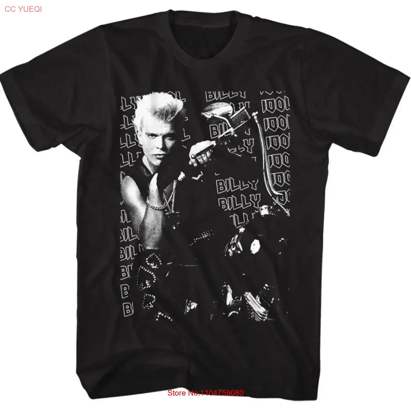 Billy Idol Motorcycle Photo Official T Shirt vintage Washed Casual Soft fashion designer clothes Versatile graphic Comfortable