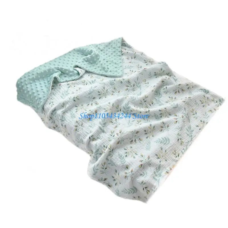 

100x70cm Baby Blanket with Dotted Backing, Unisex Boy Girls Receiving Blankets Bath Towel Soft Pram Cover for Strollers