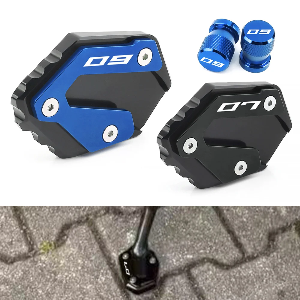 For Yamaha Mt07 Mt09 Fz07 Fz09 Fz Mt 07 09 2014-2024 2025 Motorcycle Kickstand Enlarger Extender Pad Tire Valve Caps Pug Parts