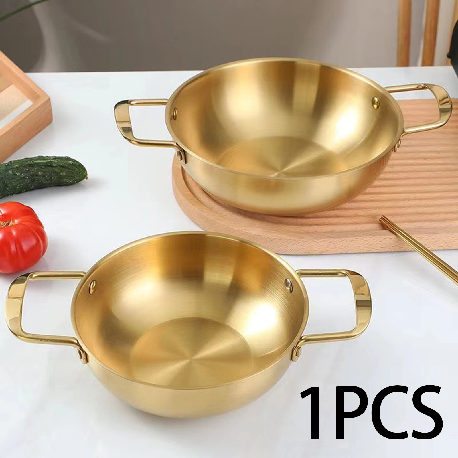 Korean Ramen Pot Stockpot Multipurpose Stainless Steel Instant Noodle Pot Multipurpose Pan Dry Pots Kimchi Soup Pot Camping