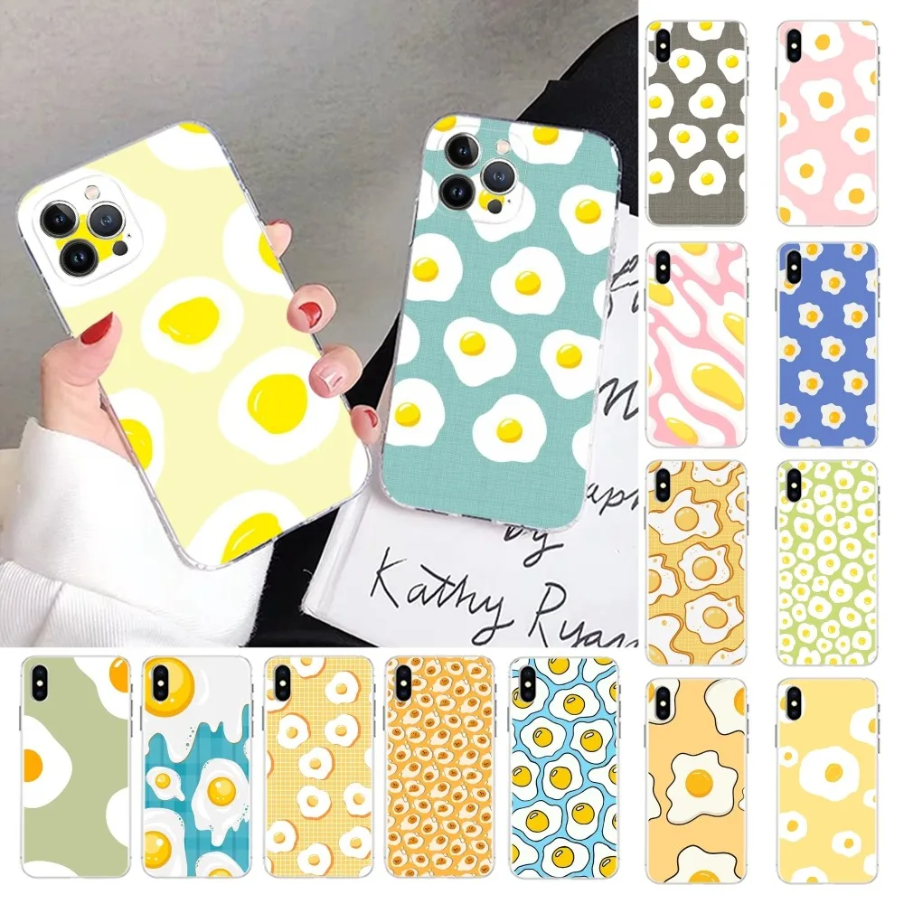 

Poached Egg pattern Phone Case for iPhone 15 8 7 6 6S Plus X SE 2020 XR XS 14 11 12 13 Mini Pro Max Mobile Case