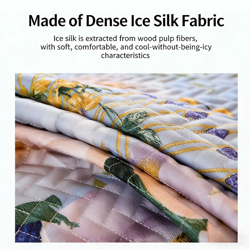 3PCS Luxury Lace Bed Skirt Thick Quilted Mattress Protector Washable Dustproof Bed Cover Soft Breathy Bedding Set for All Season