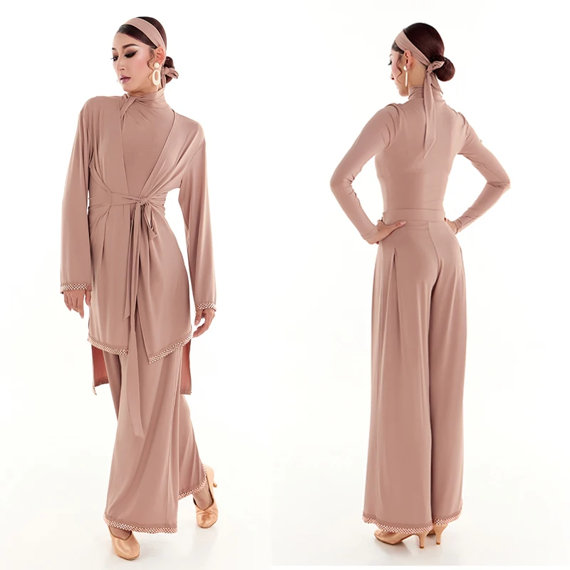 

DUYQ женская одежда для современного вальса, женский костюм для соревнований по латинским танцам самбы, костюм для взрослых, румба, костюм для бальных танцев SL13846