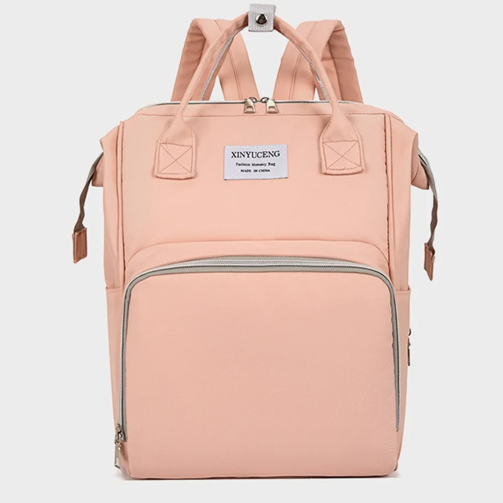 Mochila multifuncional para mamãe, tecido oxford, cor sólida, bolsa de fraldas para bebês, grande capacidade, resistente ao desgaste, bolsa de ombro para mamãe