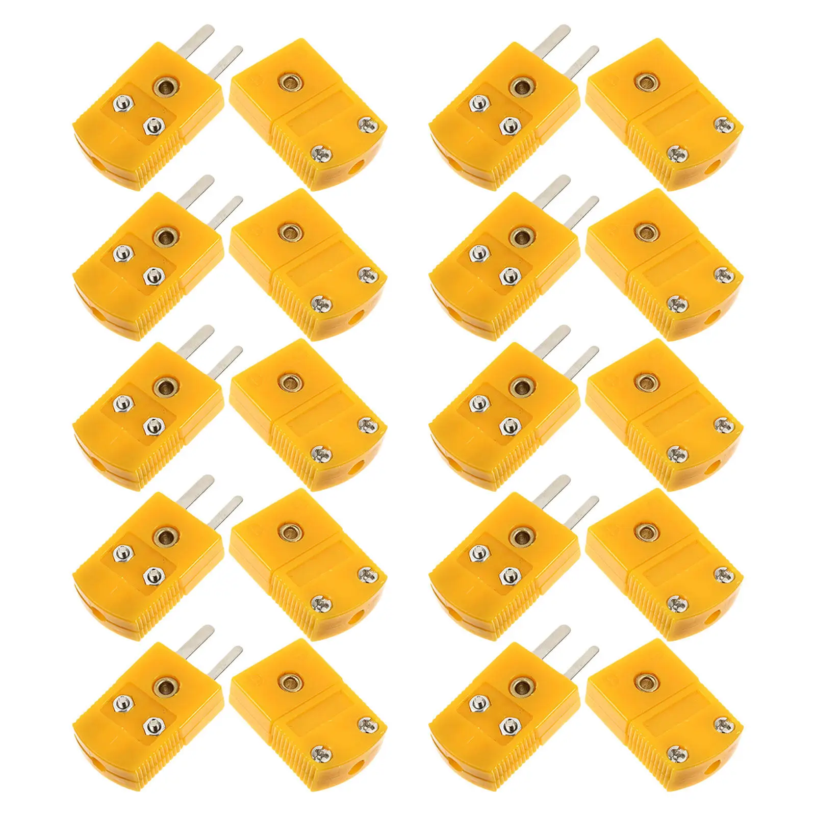 10Pairs K Type Thermocouple Connector Mini Adapter Male Female Plug High Temperature Sensor Connector for Industrial Laboratory