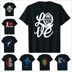 100% Cotton Love Script Guam T-Shirt Mens Womens Guamanian Islander Gift Hip Hop T Shirts Size XS-5XL