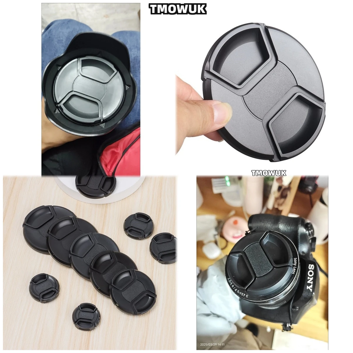 

For SONY FX4000 A7III A7S3 A7R3 A37 A390 A65V A68 Camera Lens Cap Protective Cover Center Pinch Snap-on 49mm 52 55 58 62 67 72 7