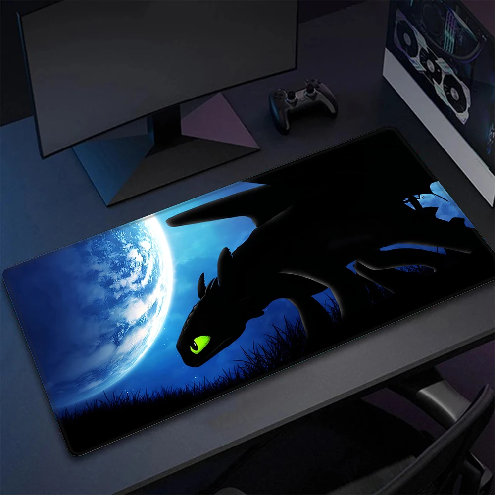 Toothless Fury Dragon Mousepad HD Printing Computer Gamers Locking Edge Non-slip Mouse Pad XXL90x40cm Keyboard PC Desk Pad