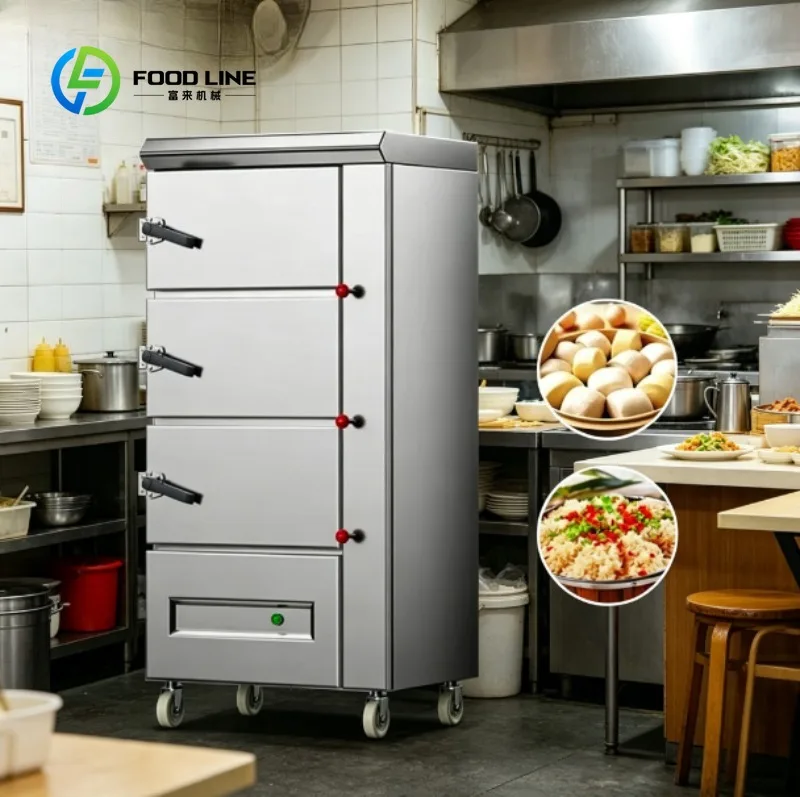 Commercial Steam Cooking Cabinet Industrial Food Steamer Equipment Stainless Steel Automatic