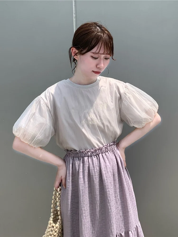 

Вышитый летний женский топ из двухслойного хлопка и полиэстера свободного кроя с буквенным принтом