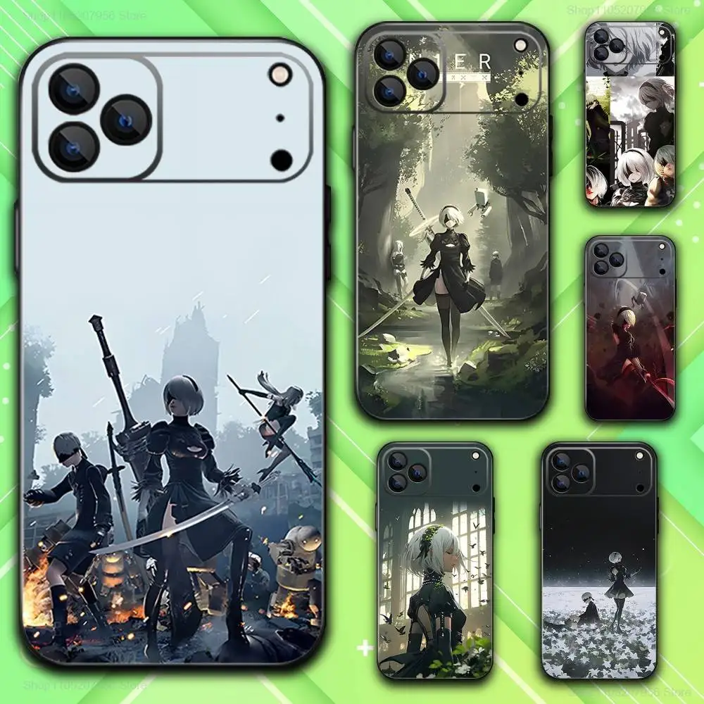 

N-Nier Game A-Automatas Phone Case For iPhone 17,16,15,14,13,12,11,Plus,E,Air,Pro,Max,Mini Black Cover