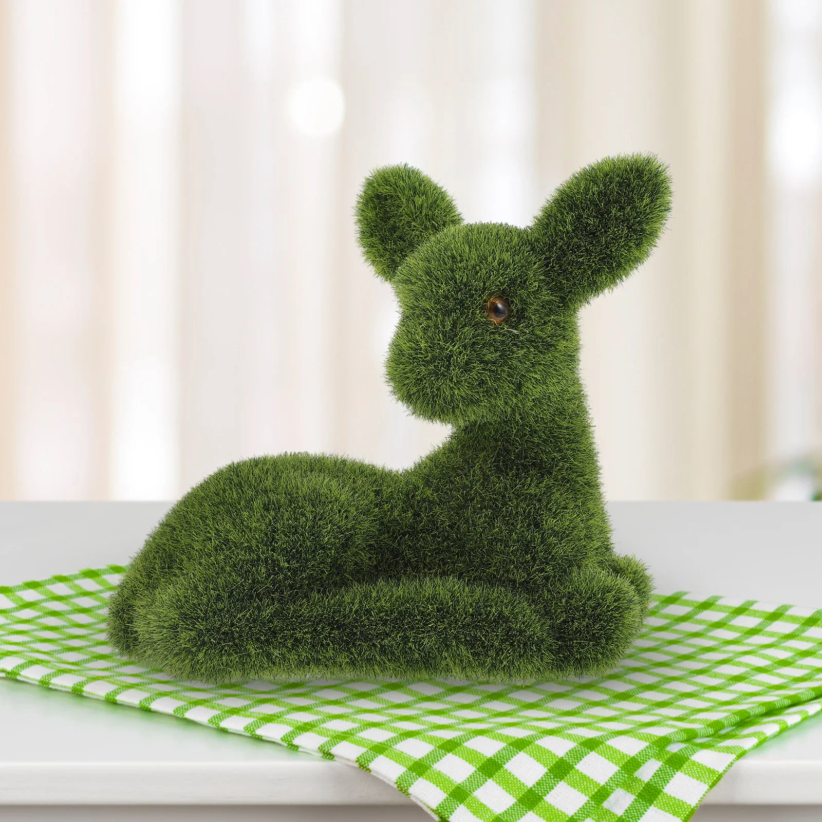 

Flocking L Garden naments Small Animal Decorations Flocking Deer Decor Lawn Statues Lawn Deer Outdoor Backyard