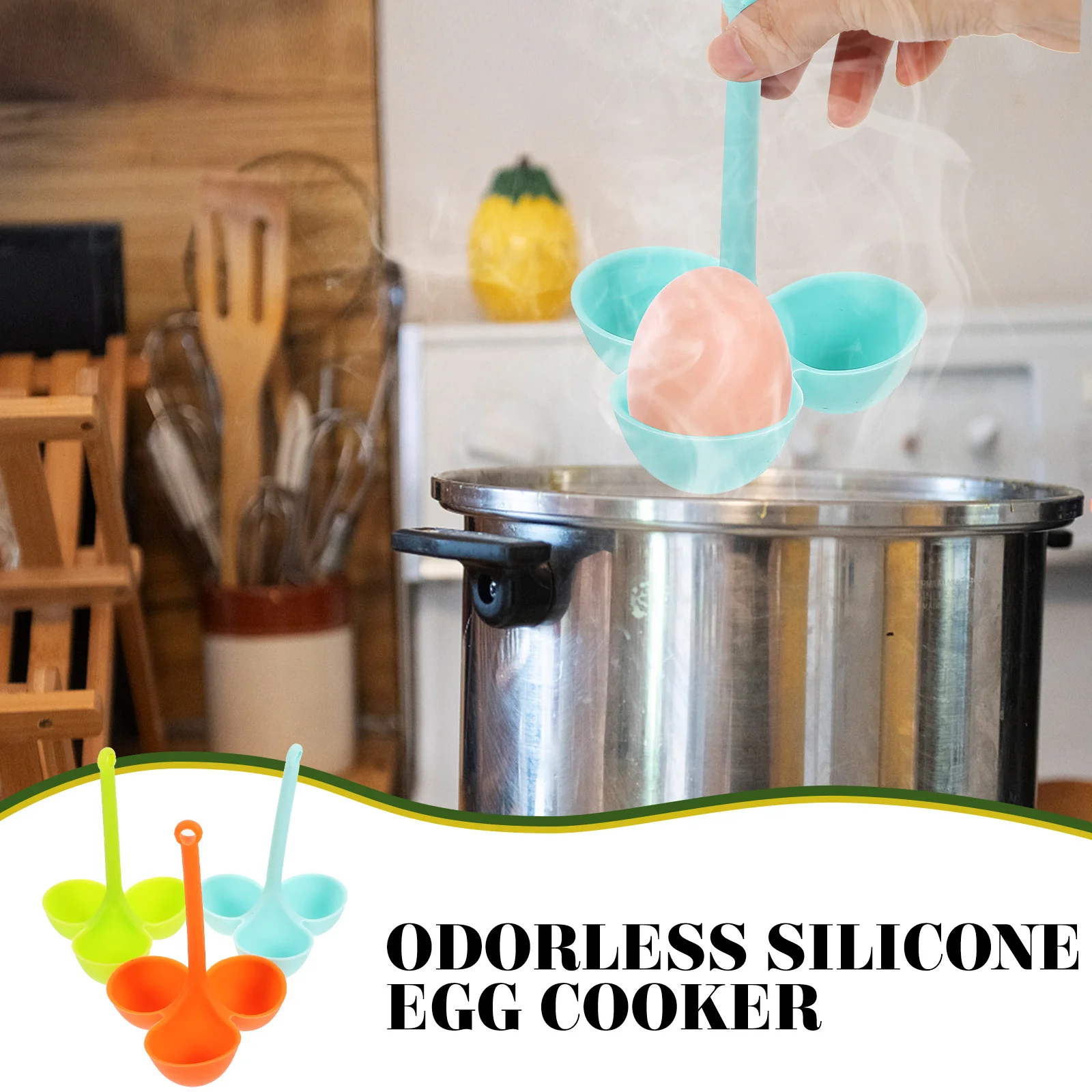 

3 pcs Three Grid Silicone Egg Holder Kitchen Utensil For Boiling Eggs Steamer Rack Oven Microwave Freezer Safe Egg