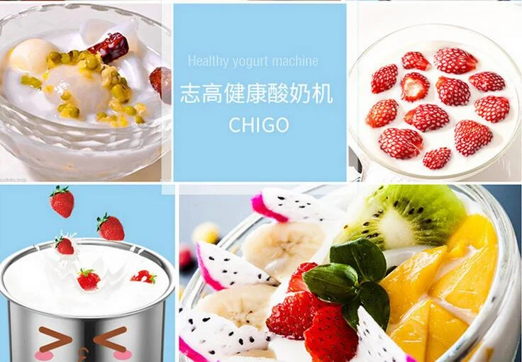 ChinaCHIGO Nhà Máy Làm Sữa Chua Gia Đình Tự Động Làm Sữa Chua Diy SNJ218 304 Thép Không Gỉ Lót 1L 110-220-240V