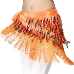 Thailand/India/Arab Dancer Skirt Women Sexy Belly Dance Hip Scarf Wrap Belt Dancer Skirt Female Show Costumes Sequins Tassels