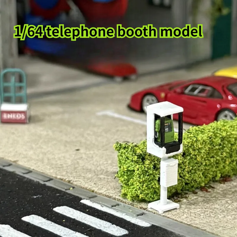 Diorama 1/64 Model Bilik Telepon Model Adegan Prop Garasi Tata Letak Kereta Api Jalanan Kota