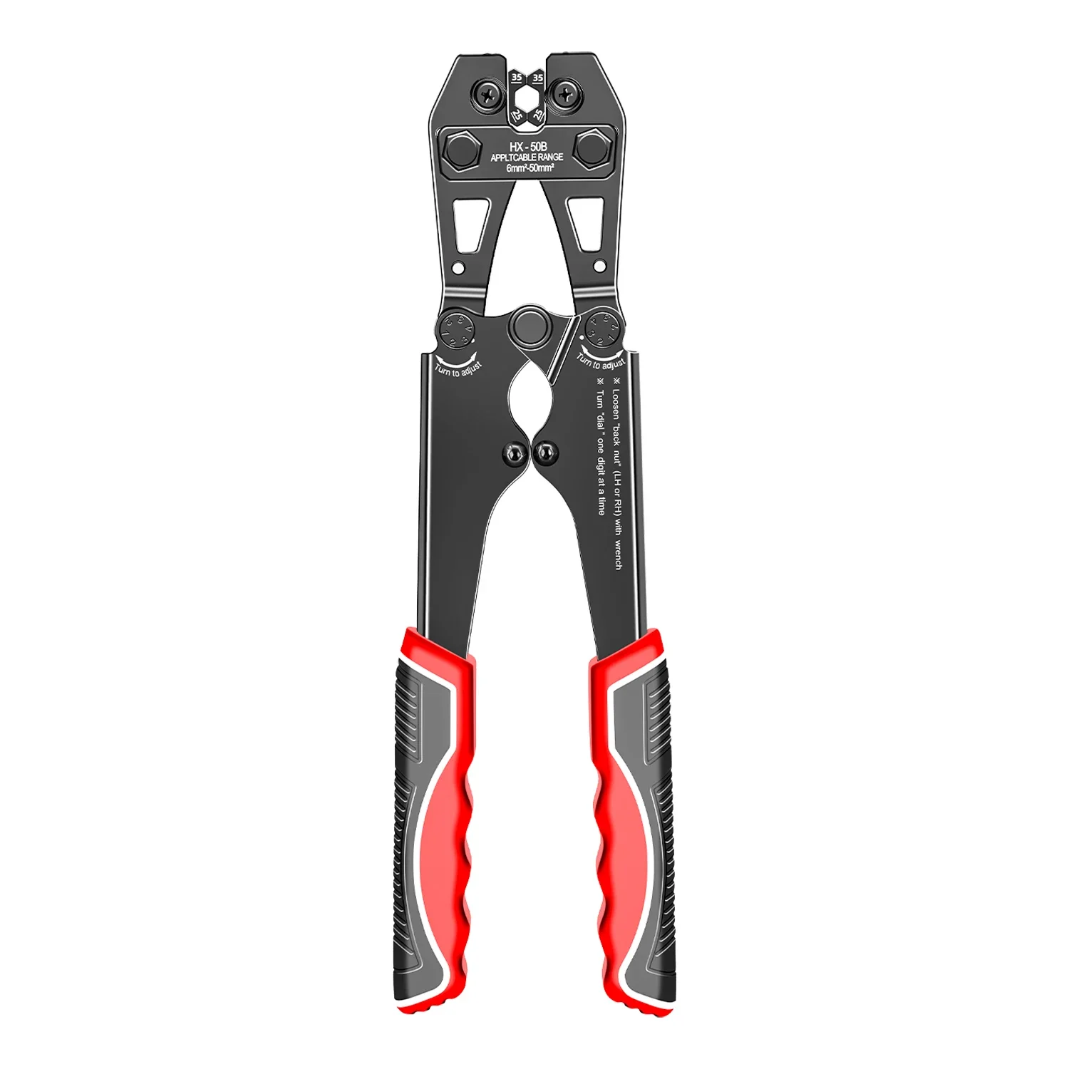 HX-50B Hand Operated Wire Terminal Crimper Pliers Electrical Crimp Tool for Copper Aluminum Cable Lugs 6-50mm²