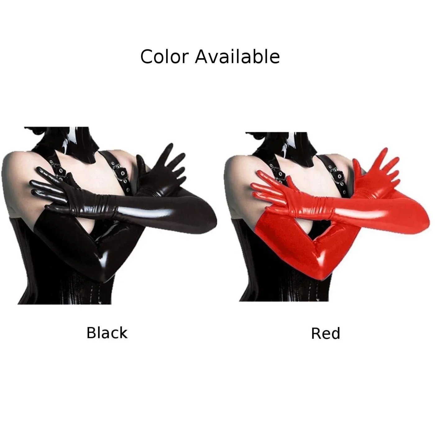 Sexy Men Women Faux Leather Long Gloves Wet Look Latex Party Opera Club Costumes New Winter Fashion Evening Party Full Finger