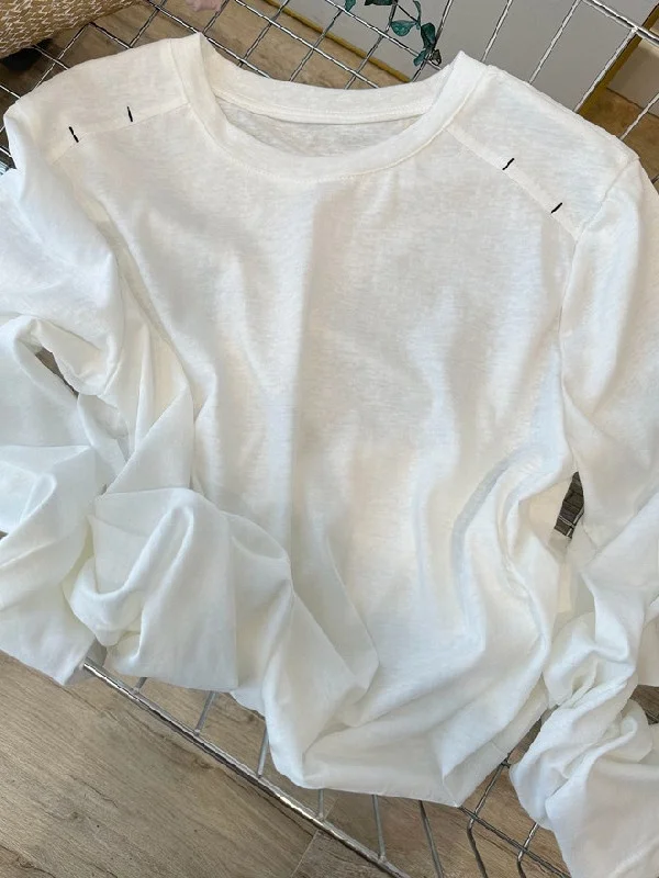 

plus Size Women's T-Shirt Sleeveless Embroidered Patchwork Shoulder Length Long Sleeve Thin Sun Protection Top Spring Summer