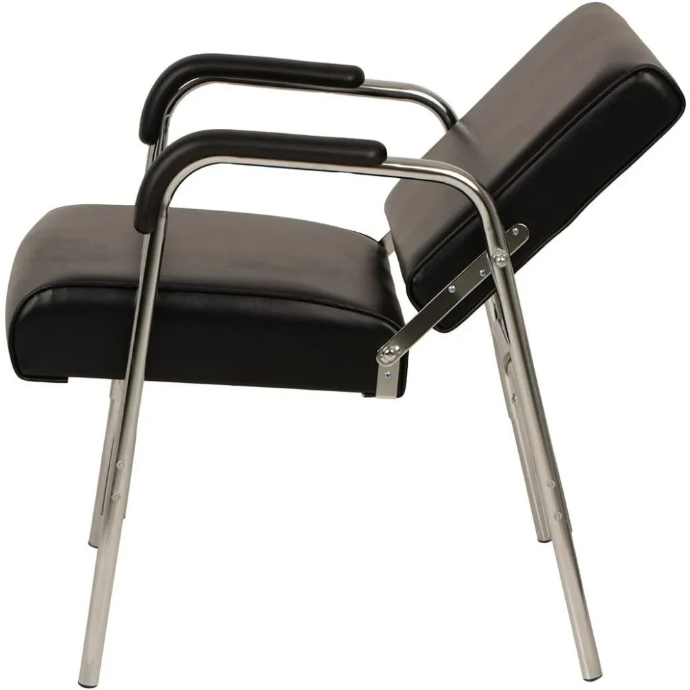 Auto Reclining Shampoo Chair - Portable Salon Chair with Auto-Recline Seat Back, Heavy Duty Chrome Arms and Extra Thick Seat