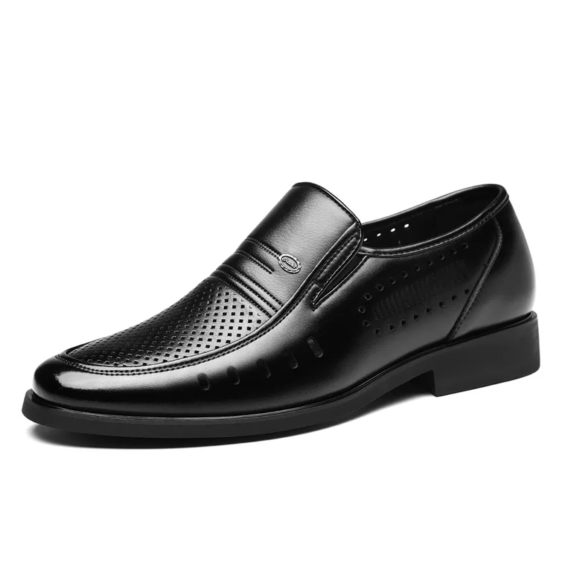 

Новые дизайнерские кожаные туфли большого размера для мужчин, летние дышащие повседневные туфли для бизнеса, мужские однотонные модные лоферы