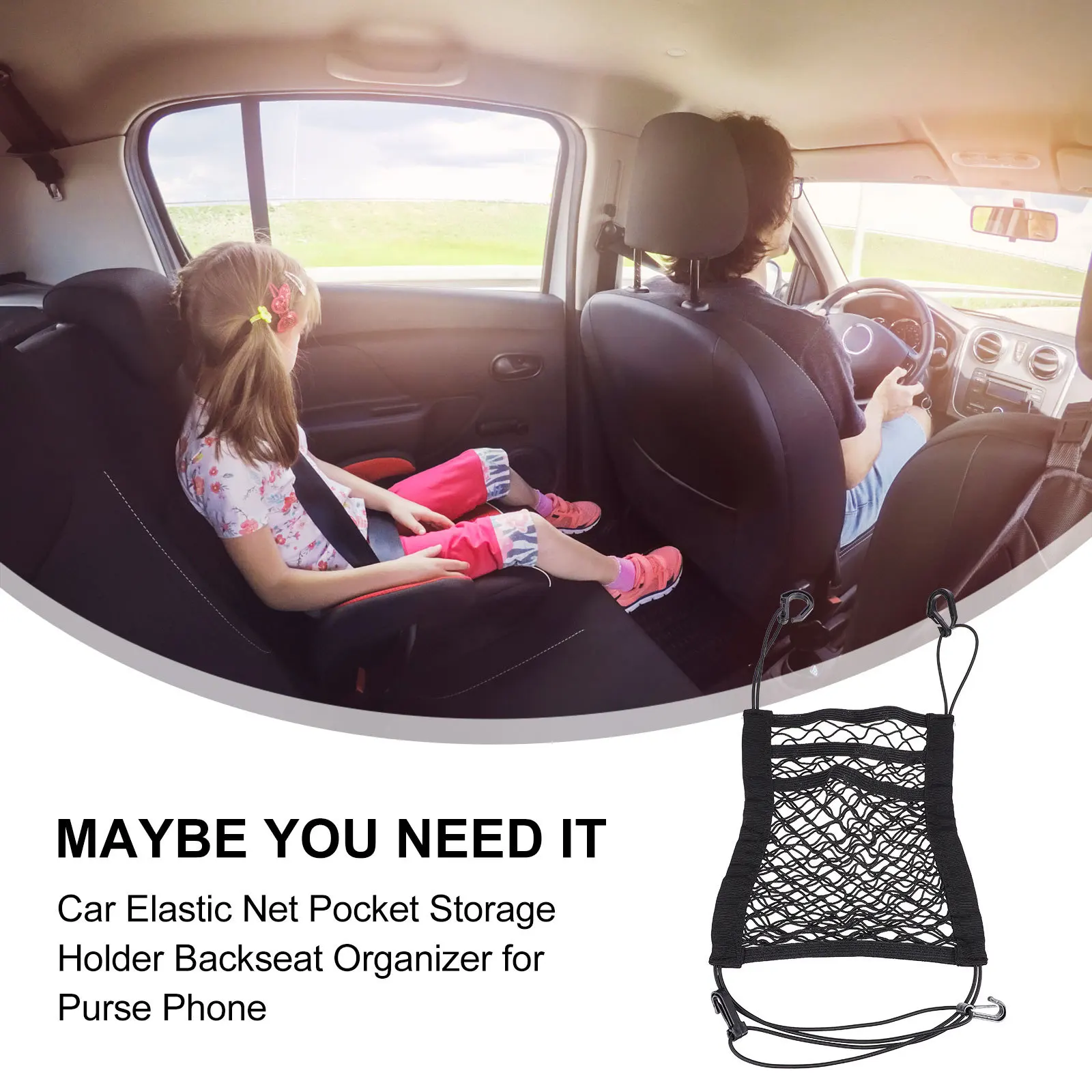 

Seat Back Organizer Large Capacity Net Pocket For Purse Phone Storage Mesh Holder Car Seat Pouch Car Sundries Organizer