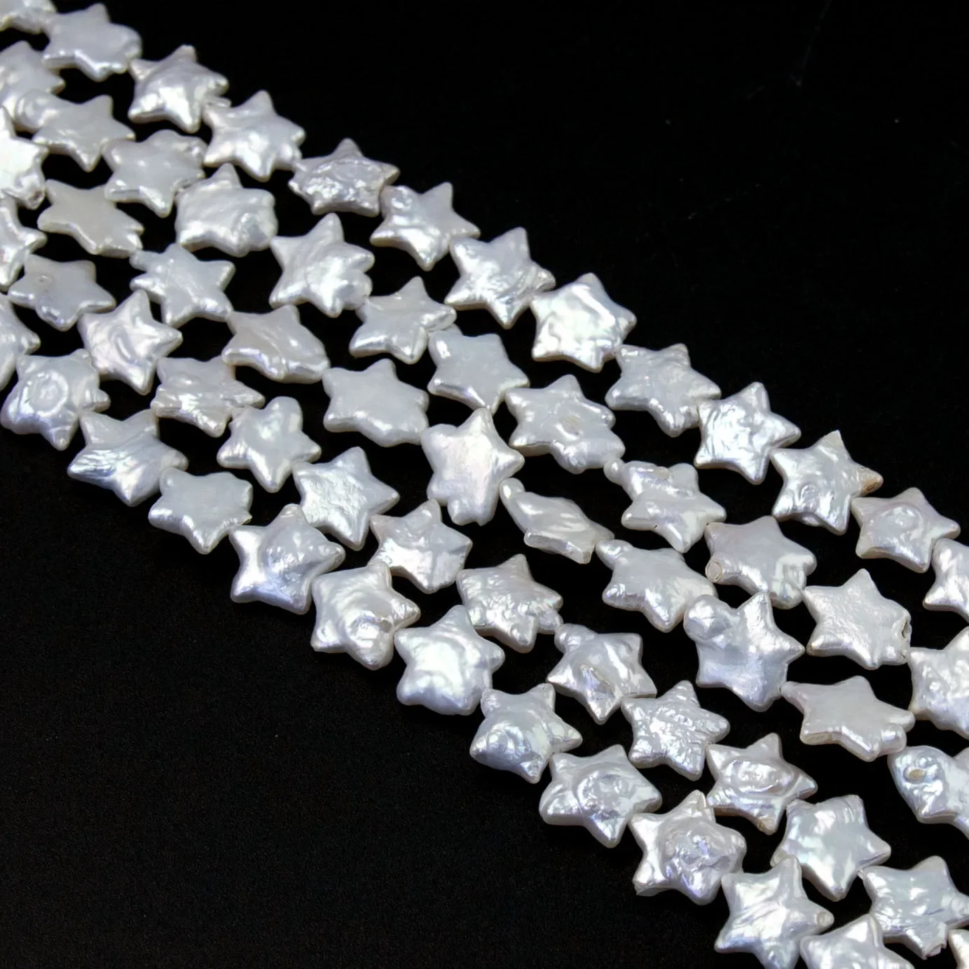 1 ستراند 11-12 مللي متر لؤلؤ المياه العذبة الطبيعية شكل نجمة فضفاض الخرز لصنع المجوهرات عقد دي اي واي سوار شكل نجمة خماسية #5