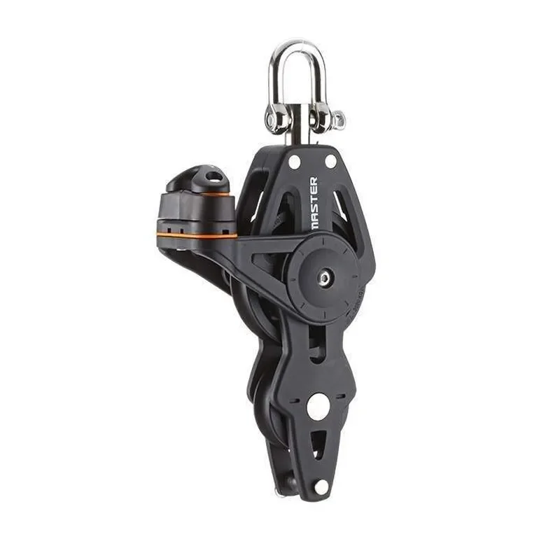 35mm Marine Bearing Pulley Block 8mm Wire Rope Single Wheel Ring Buckle Clamp Extended Sheave for Sailboat Rigging Hardware