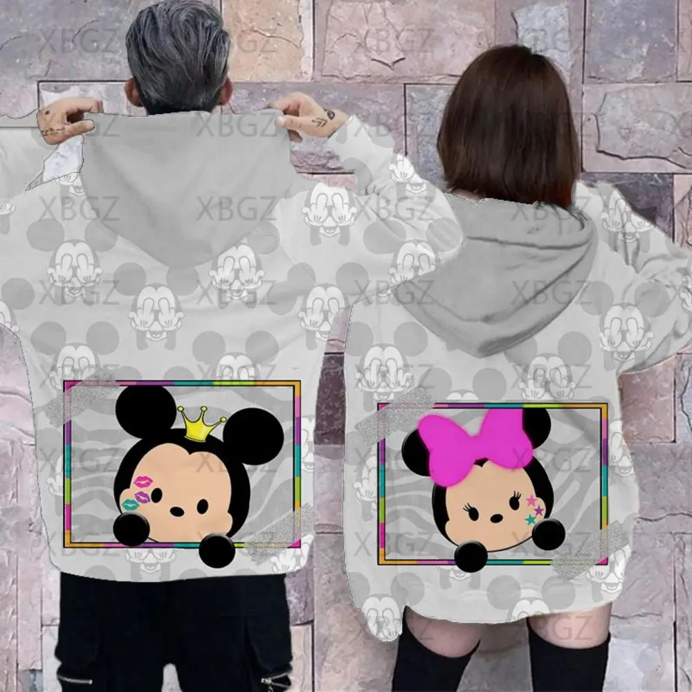 Disney-Sweats à capuche Minnie Mouse pour hommes et femmes, sweat-shirt pour femmes, vêtements pour femmes, haut pour couple, tenue Y2K, sweat à