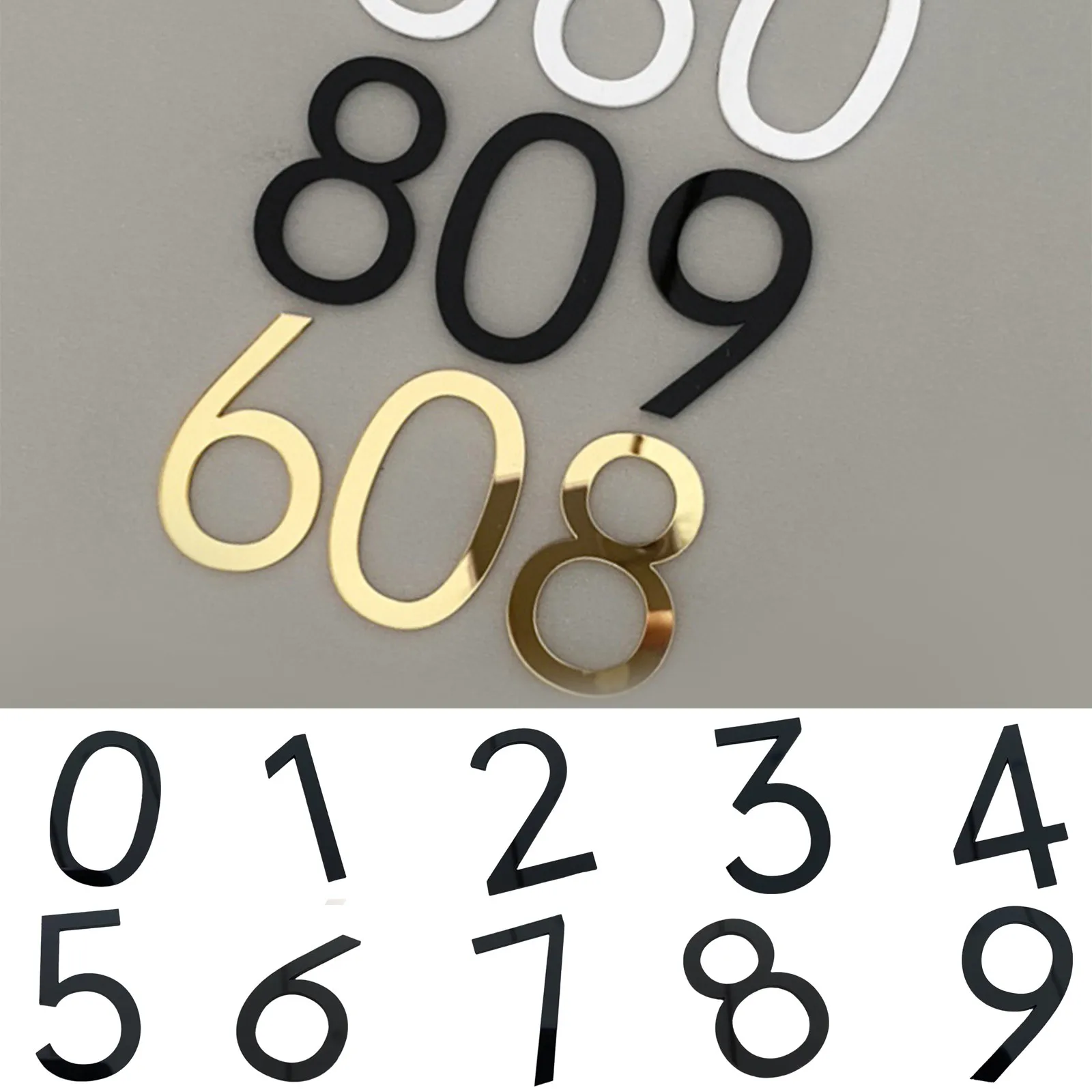 3D Acrylic House Number Door Number Plate Home Number Street Mailbox Number Stickers Numbers Flat Number