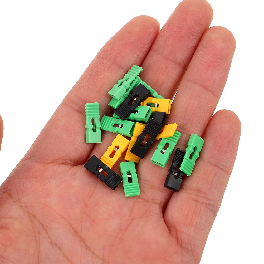 

30pcs 54Mm Jumper Caps Black Green Yellow For Circuit Board Hard Drive Dvd Cd Diy Electronics Shunt Connector Short Block Cap