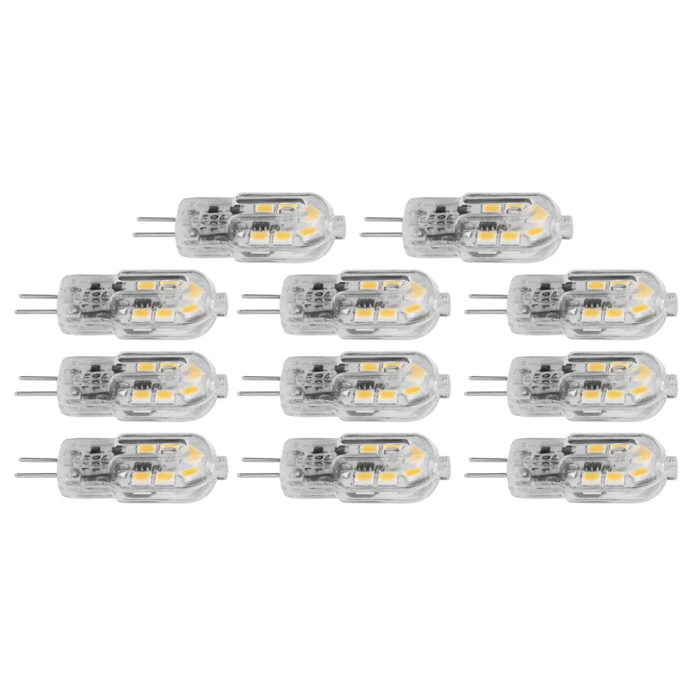 

10PCS Easy 12V G4 LED Bulbs Warm White 1.2W Bi Pin Bulbs Halogen Replacement Bulbs Cabinet Lights