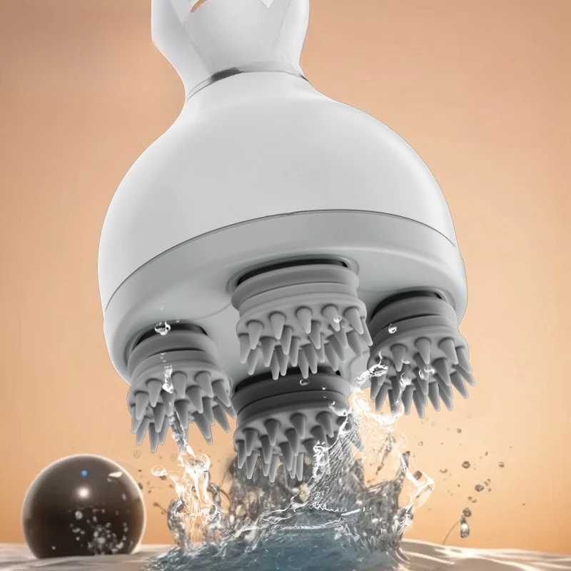 

Electric Head Scalp Massager Body Massage Neck Deep Tissue 4 Kneading for Hair Growth Wireless Stress Relax and Cat Pet Claw