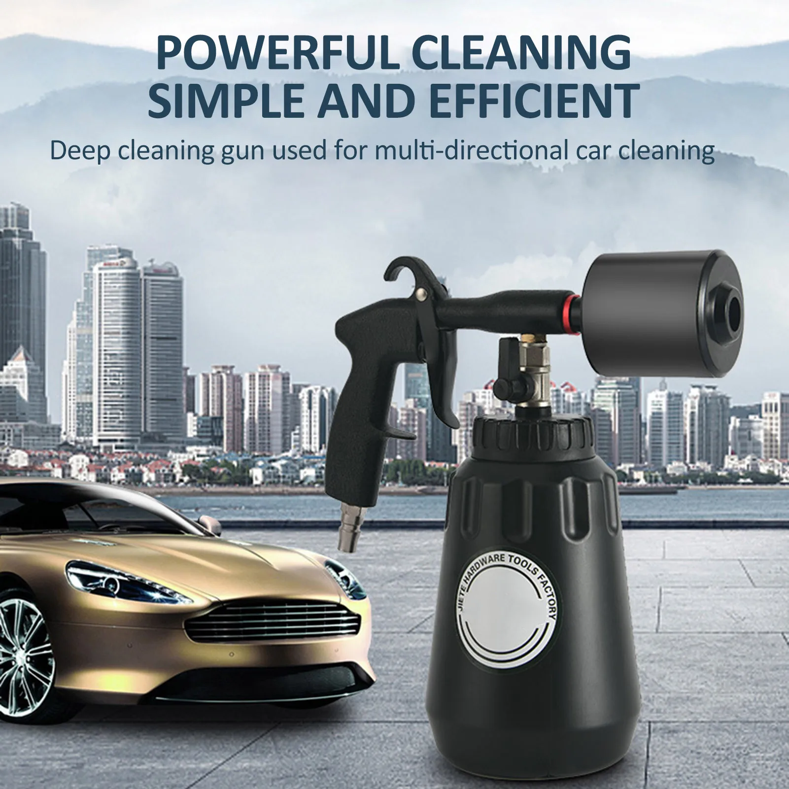 High-Pressure Foam Blaster Wash Gun with 1000mL Bottle Handheld Car Interior Cleaning Tool