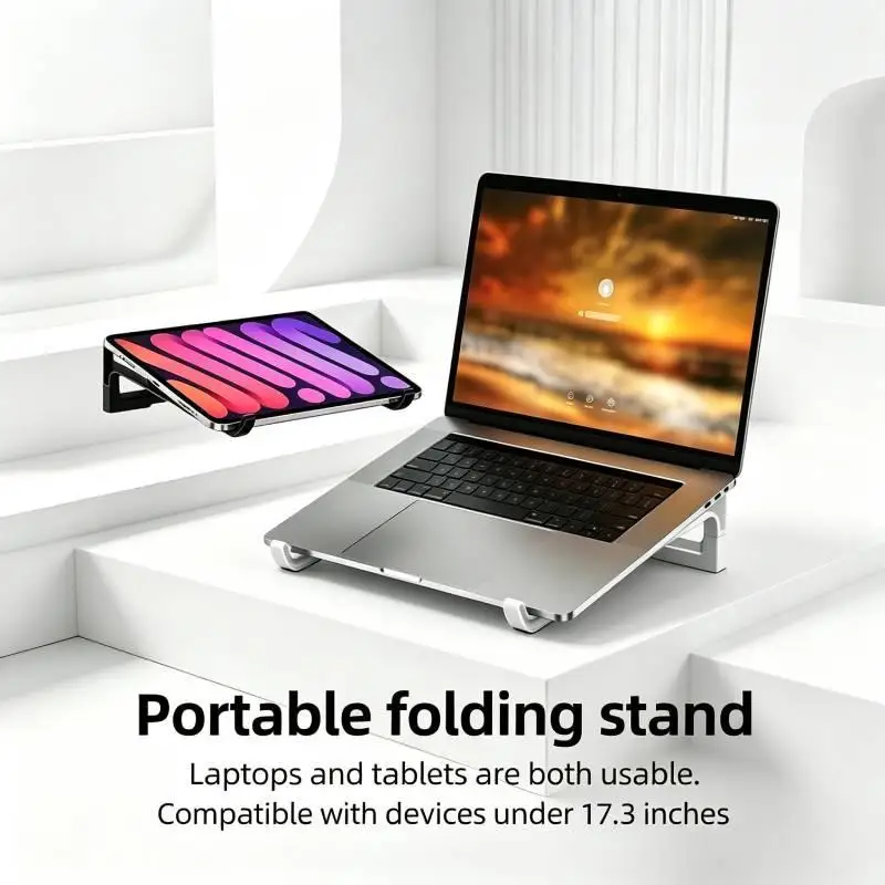 【C】Laptop Stand For Folding Adjustable Computer Pc Tablet Stand Notebook Table Laptop Holder Heat Dissipation