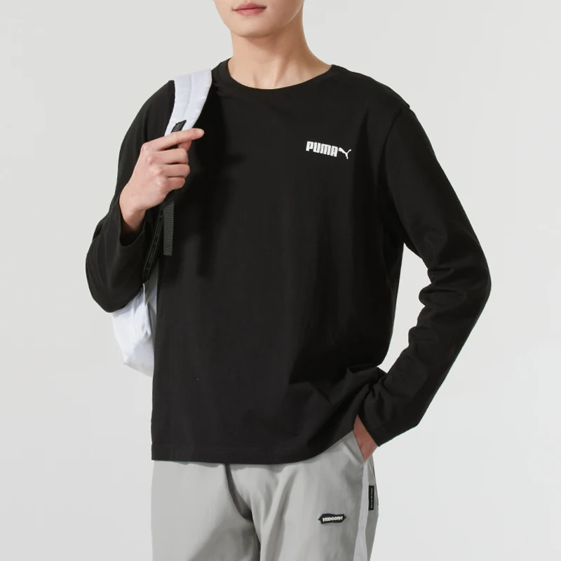 

Футболка Puma с длинными рукавами, мужская спортивная одежда для бега, модный базовый слой, свободный топ с круглым вырезом, тонкий свитшот 691339-01