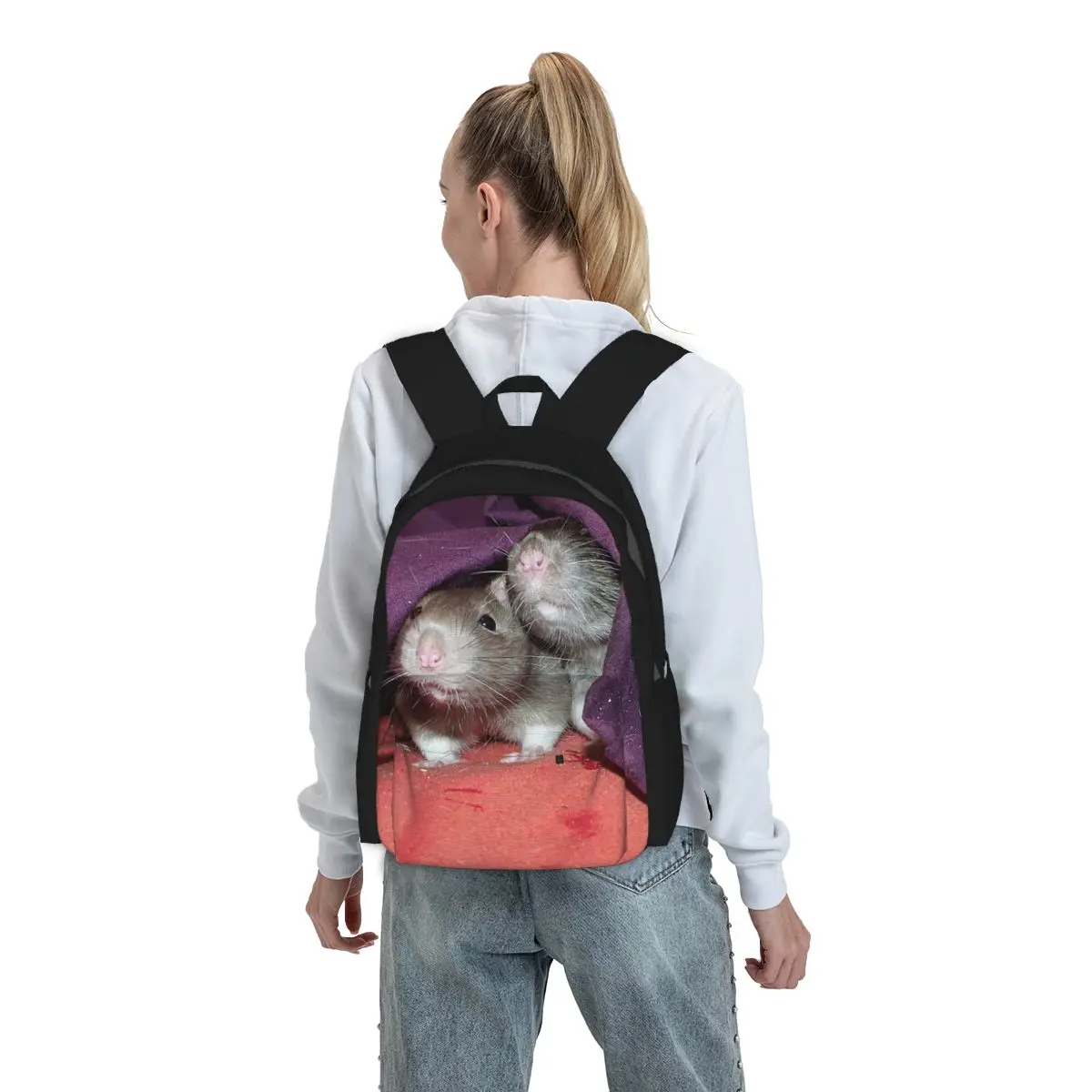 

Hidden Rats Backpack Student BookBag Children School Bag Laptop Shoulder Bags for Men Women