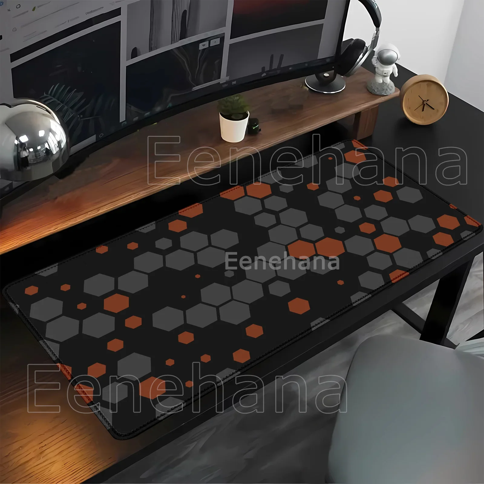 Hexagon Geometric Keyboard Large Size Mouse Pad Gamer Cushion Honeycomb office HD Printing Rubber Art Design overlock Desk Mat