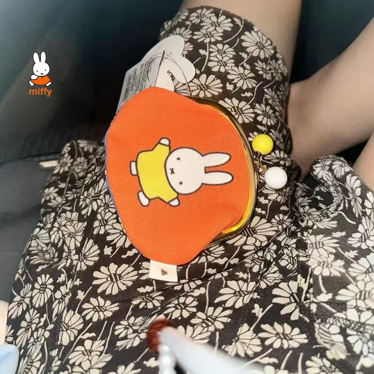 Miffy coelho kawaii dos desenhos animados moeda carteira bonito anime saco de armazenamento de maquiagem doce pequeno requintado saco portátil presente para meninas
