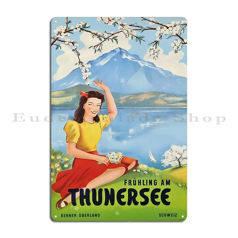 Hunersee Berner Oberland Schweiz Travel Metal Sign Character Club Pub Cinema Bar Tin Sign Poster