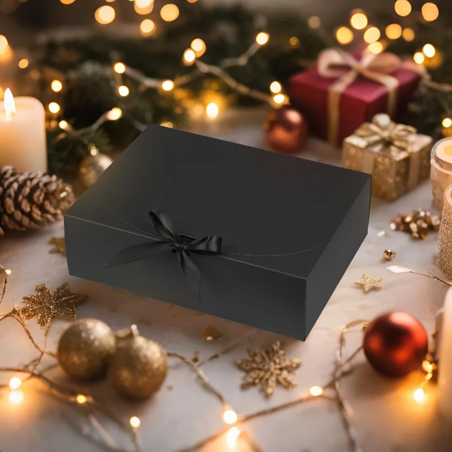 10 Pack Large Black Gift Boxes with LidBridesmaid Proposal Box with Envelopes and Cards Pen Sticker for Groomsmen Proposal Wedd